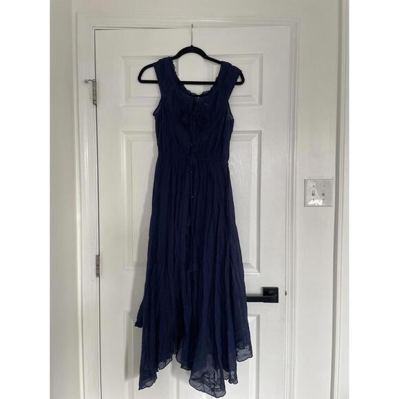 Free People - Navy Country Charm Maxi Bodysuit - Size M - Picture 2 of 9